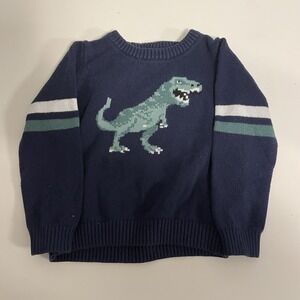 Janie And Jack Dinosaur Navy Sweater Crewneck Boy Size 2T
